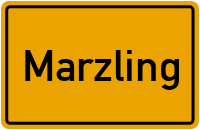 Ortsschild von Gemeinde Marzling in Bayern