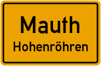 Straßenverzeichnis Mauth Hohenröhren