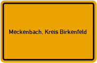 City Sign Meckenbach, Kreis Birkenfeld