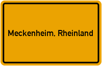 Ortsschild von Stadt Meckenheim, Rheinland in Nordrhein-Westfalen