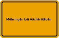 City Sign Mehringen bei Aschersleben