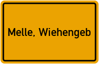 Ortsschild von Stadt Melle, Wiehengeb in Niedersachsen