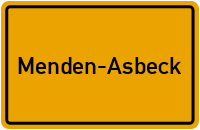 Ortsschild Menden-Asbeck