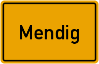 Ortsschild von Stadt Mendig in Rheinland-Pfalz