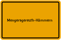 Ortsschild von Gemeinde Mengersgereuth-Hämmern in Thüringen