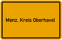 Ortsschild Menz, Kreis Oberhavel