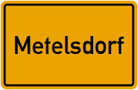 Ortsschild von Metelsdorf in Mecklenburg-Vorpommern