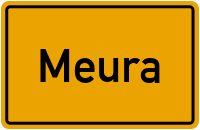 Ortsschild von Gemeinde Meura in Thüringen