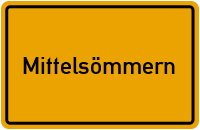 Ortsschild von Gemeinde Mittelsömmern in Thüringen