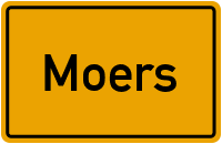 Ortsschild von Stadt Moers in Nordrhein-Westfalen