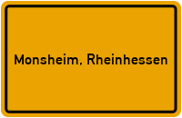 City Sign Monsheim, Rheinhessen