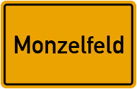 Ortsschild von Gemeinde Monzelfeld in Rheinland-Pfalz