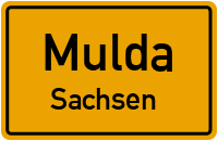 Ortsschild Mulda / Sachsen