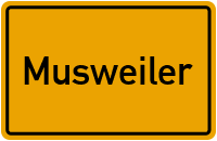 Ortsschild von Gemeinde Musweiler in Rheinland-Pfalz