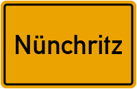 Ortsschild von Gemeinde Nünchritz in Sachsen