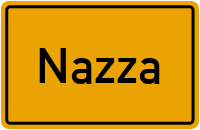 Ortsschild von Gemeinde Nazza in Thüringen