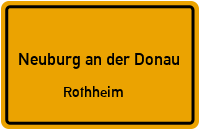 Straßen in Neuburg an der Donau Rothheim