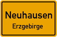 Ortsschild Neuhausen / Erzgebirge
