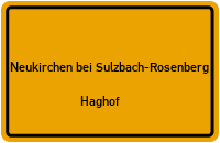Straßenverzeichnis Neukirchen bei Sulzbach-Rosenberg Haghof
