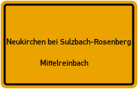 Straßenverzeichnis Neukirchen bei Sulzbach-Rosenberg Mittelreinbach