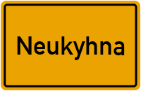 Ortsschild von Gemeinde Neukyhna in Sachsen