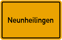 Ortsschild von Gemeinde Neunheilingen in Thüringen