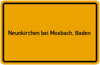 City Sign Neunkirchen bei Mosbach, Baden