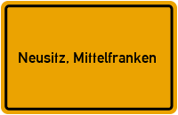 Ortsschild von Gemeinde Neusitz, Mittelfranken in Bayern