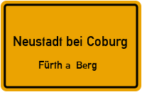 Straßen in Neustadt bei Coburg Fürth a. Berg