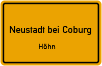 Straßenverzeichnis Neustadt bei Coburg Höhn