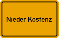 Ortsschild von Gemeinde Nieder Kostenz in Rheinland-Pfalz