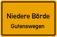 Teerstraße in Niedere BördeGutenswegen