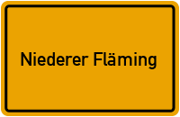 Ortsschild von Gemeinde Niederer Fläming in Brandenburg
