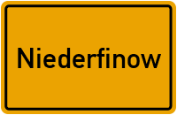 Ortsschild von Gemeinde Niederfinow in Brandenburg