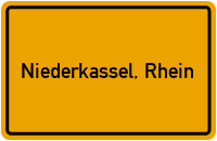 Ortsschild von Stadt Niederkassel, Rhein in Nordrhein-Westfalen