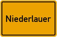 Ortsschild von Gemeinde Niederlauer in Bayern