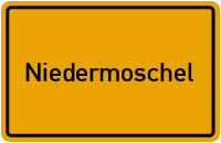 Ortsschild von Gemeinde Niedermoschel in Rheinland-Pfalz