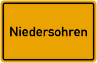 Ortsschild von Gemeinde Niedersohren in Rheinland-Pfalz