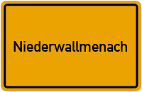 Ortsschild von Gemeinde Niederwallmenach in Rheinland-Pfalz