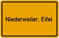 City Sign Niederweiler, Eifel