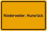Ortsschild von Gemeinde Niederweiler, Hunsrück in Rheinland-Pfalz