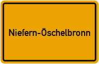 Ortsschild von Gemeinde Niefern-Öschelbronn in Baden-Württemberg