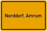 Ortsschild von Gemeinde Norddorf, Amrum in Schleswig-Holstein