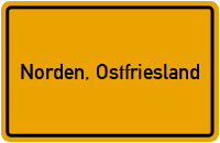 Ortsschild von Stadt Norden, Ostfriesland in Niedersachsen