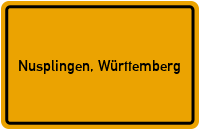 City Sign Nusplingen, Württemberg
