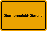 Ortsschild von Gemeinde Oberhonnefeld-Gierend in Rheinland-Pfalz