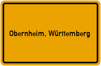 Ortsschild von Gemeinde Obernheim, Württemberg in Baden-Württemberg
