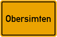 Ortsschild von Gemeinde Obersimten in Rheinland-Pfalz
