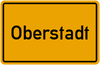 Ortsschild von Gemeinde Oberstadt in Thüringen