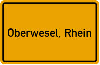 City Sign Oberwesel, Rhein